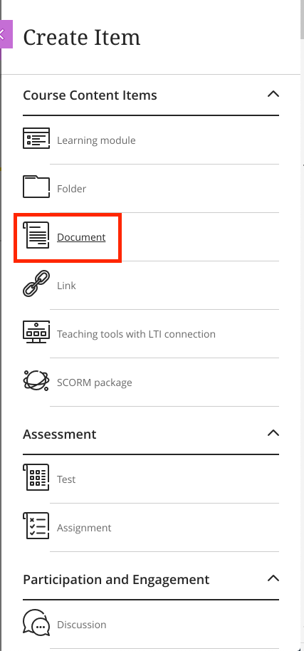  LTI 1.3/Advantage Tool, Course Content Document Creation