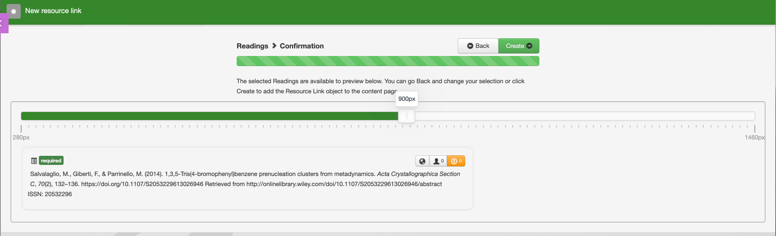  LTI 1.3/Advantage Tool, Course Content, Resource linking creation - Resource selection