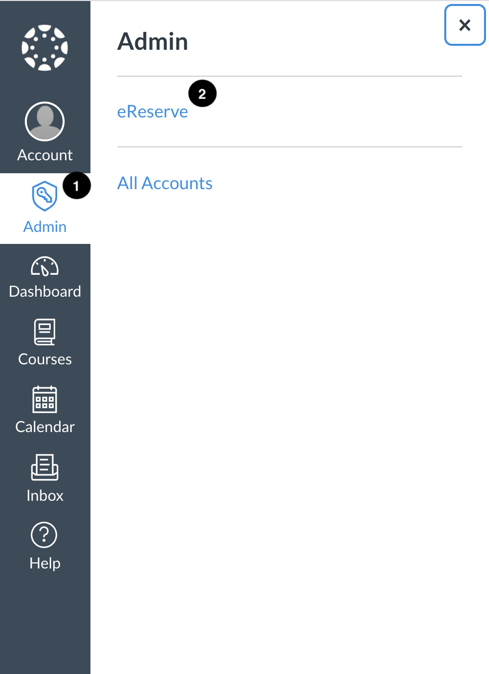 Canvas: Selecting Account