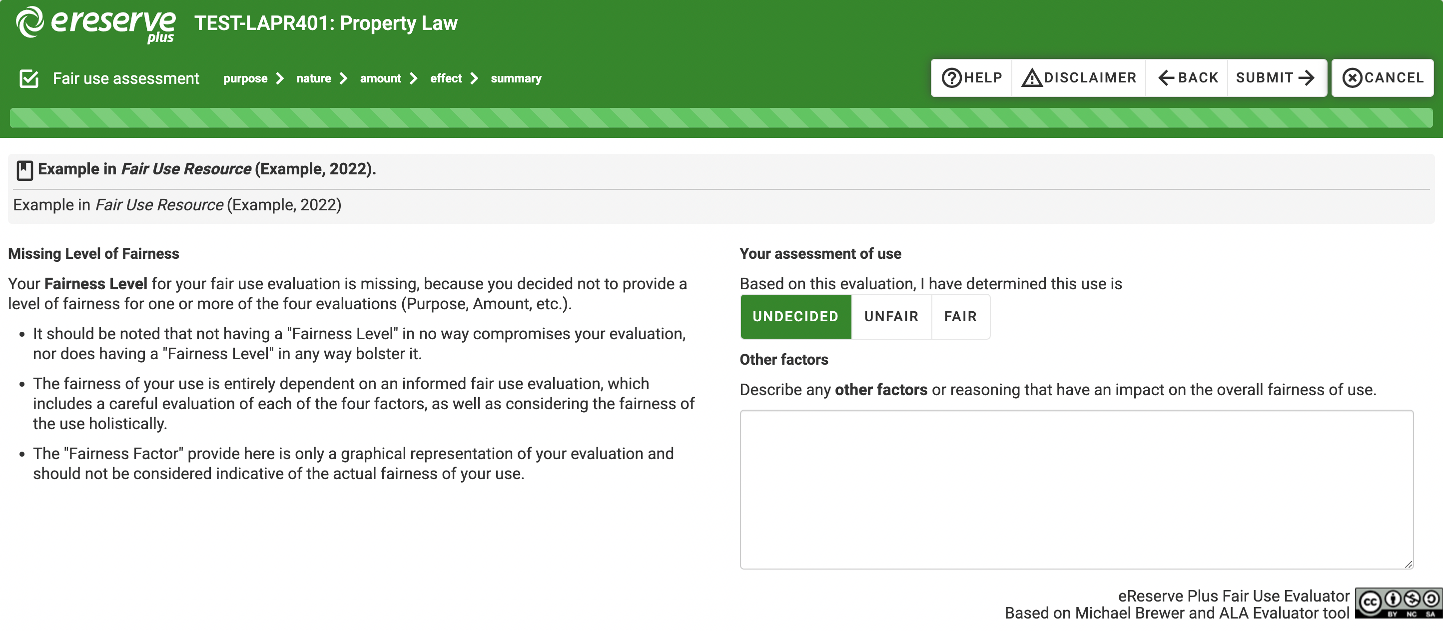 The Missing Level of Fairness page 