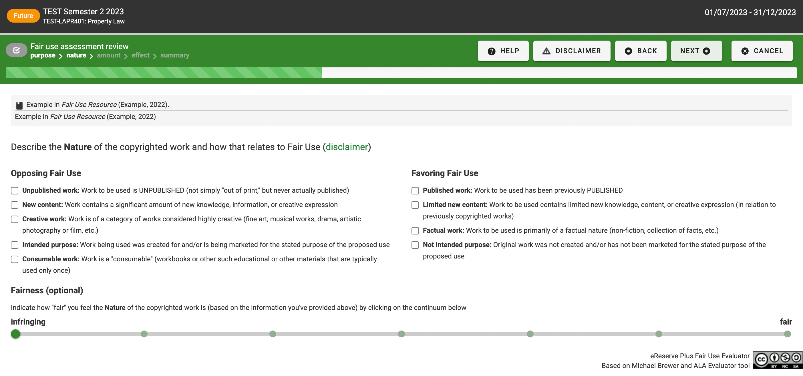 Second factor of Fair Use Assessment - Nature
