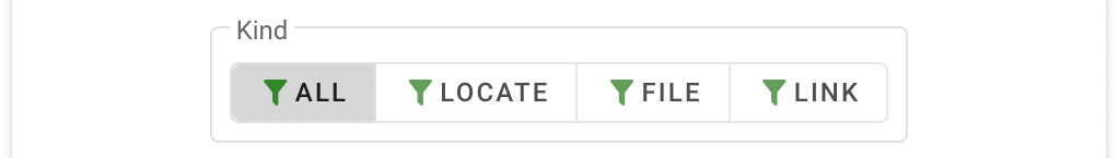 The available filters for the Processing Speed chart