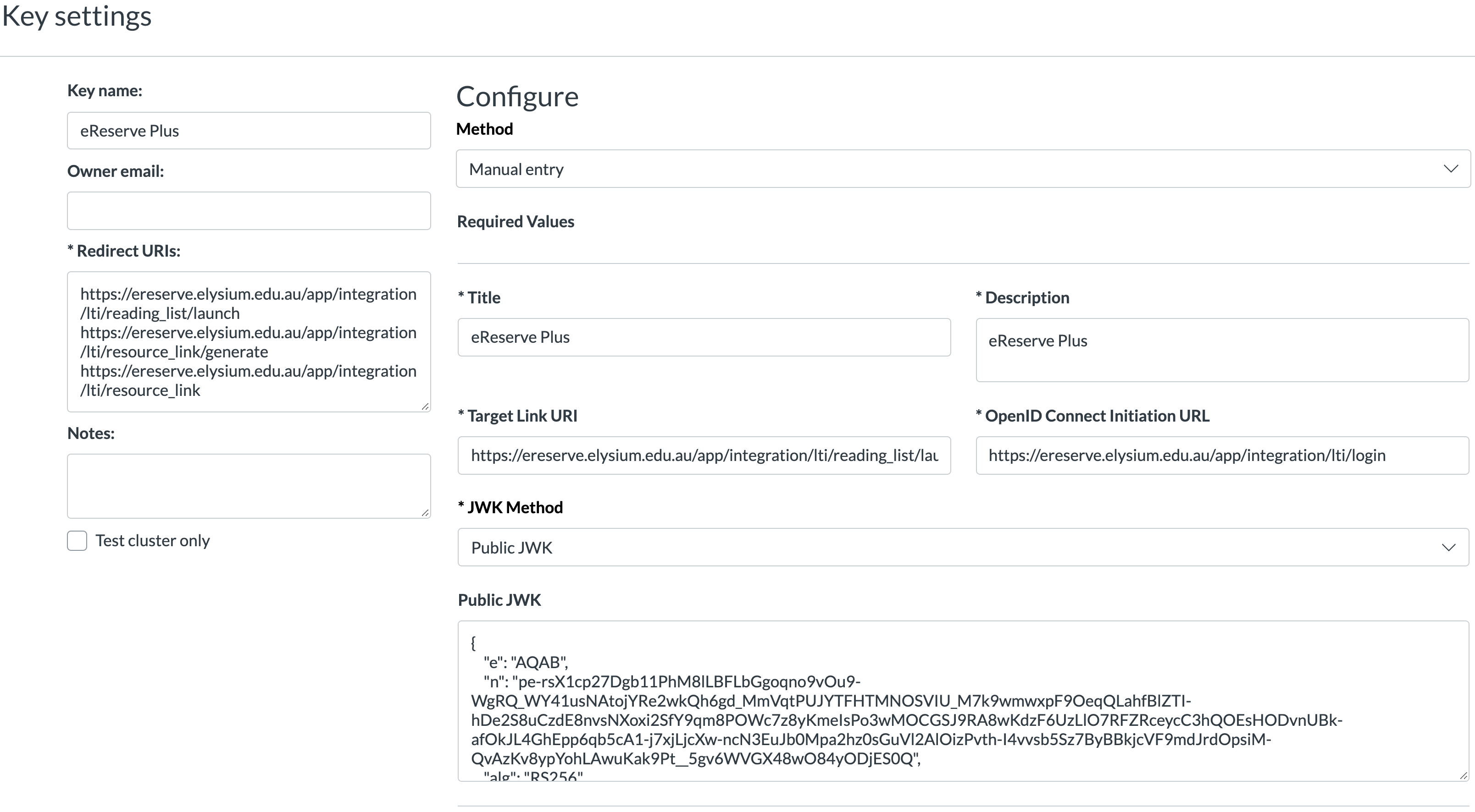 Resource Linking updated settings